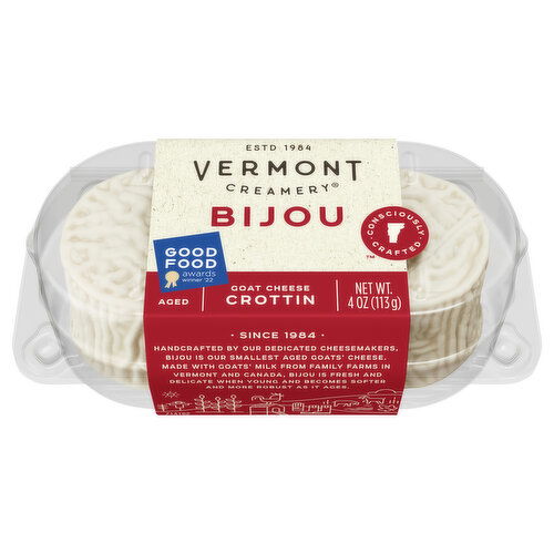Vermont Creamery Goat Cheese, Bijou - 4 Ounce