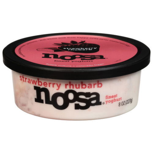 Noosa Yoghurt, Finest, Strawberry Rhubarb - 8 Ounce