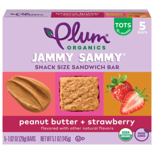 Plum Organics® Jammy Sammy® Peanut Bttr + Strawbrry 5-Count Box/1.02oz Bars