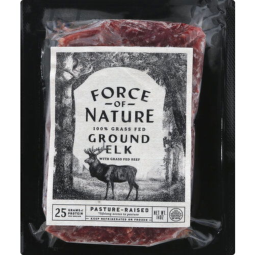 Force Of Nature Elk, Ground, 100% Grass Fed