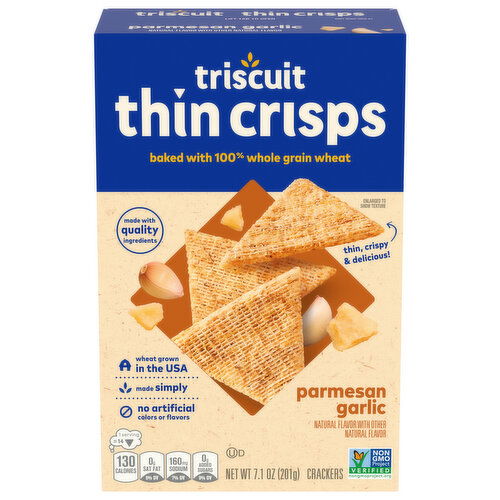 TRISCUIT Triscuit Thin Crisps Parmesan Garlic Whole Grain Wheat Crackers, 7.1 oz