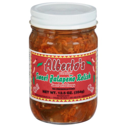 Alberto's Sweet Jalapeno Relish, Sweet & Tangy, Hot