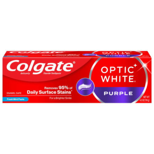 Colgate Toothpaste, Fluoride, Anticavity, Fresh Mint Paste, Purple