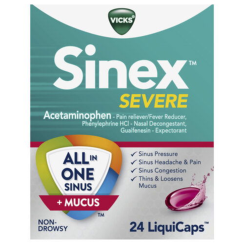 Vicks Acetaminophen, Severe, Non-Drowsy, LiquiCaps