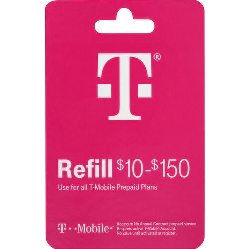 T-Mobile Gift Card, Refill, $10-$150