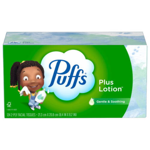 Puffs Facial Tissues, 2-Ply, Gentle & Soothing