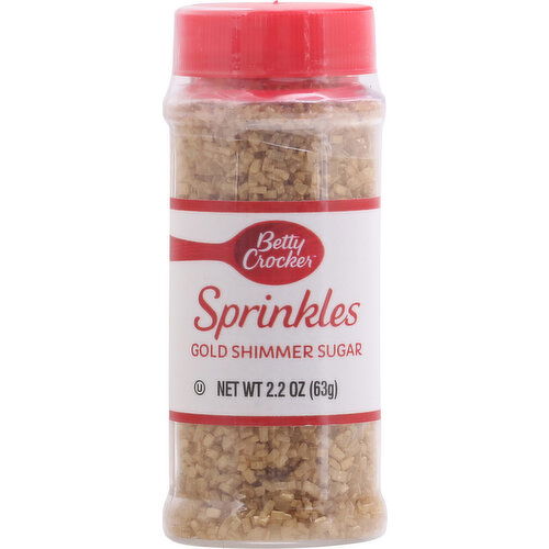 Betty Crocker Sprinkles, Gold Shimmer Sugar - 2.2 Ounce