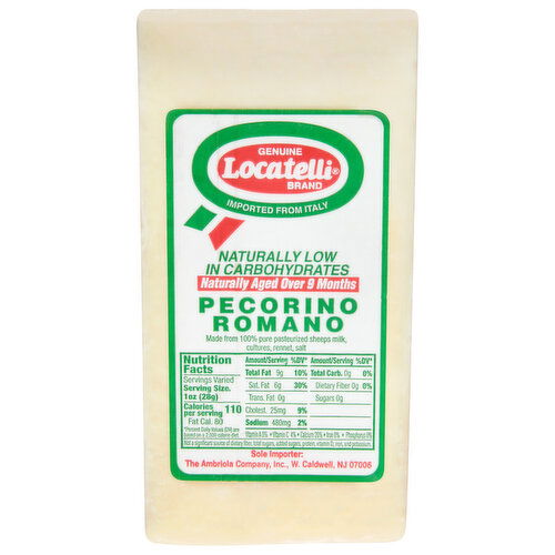 Locatelli Cheese, Pecorino Romano - 0.31 Pound