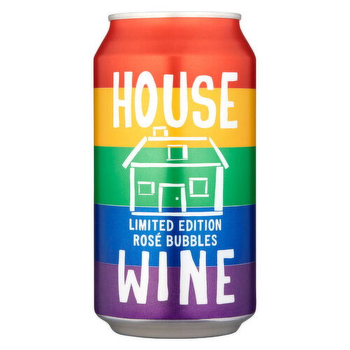 House Wine Rainbow Rose Bubbles Sparkling Wine Can, 355 ml    