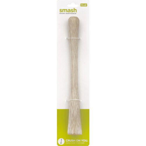 TRUE Muddler, Natural Wood, Smash, 9 Inch - 1 Each