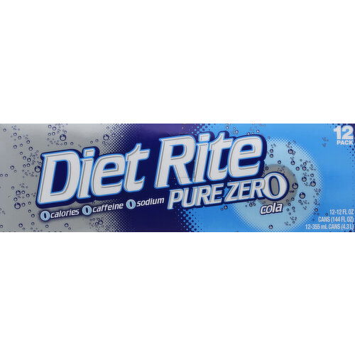 Diet Rite Cola, Pure Zero, 12 Pack - 12 Each