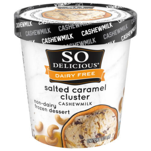 So Delicious Dairy Free Frozen Dessert, Non-Dairy, Salted Caramel Cluster, Cashewmilk