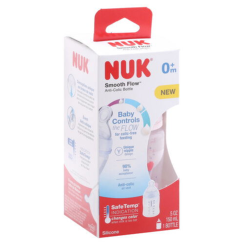 NUK Bottles, Anti-Colic, 5 Ounce, 0+ Months