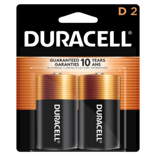 Duracell Batteries, Alkaline, D, 2 Pack