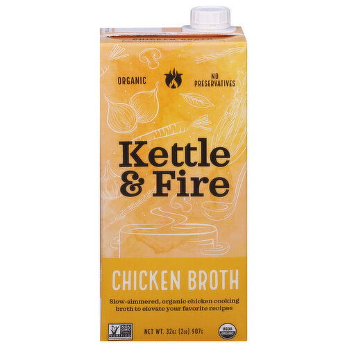 Kettle & Fire Organic Chicken Broth - 32 Ounce