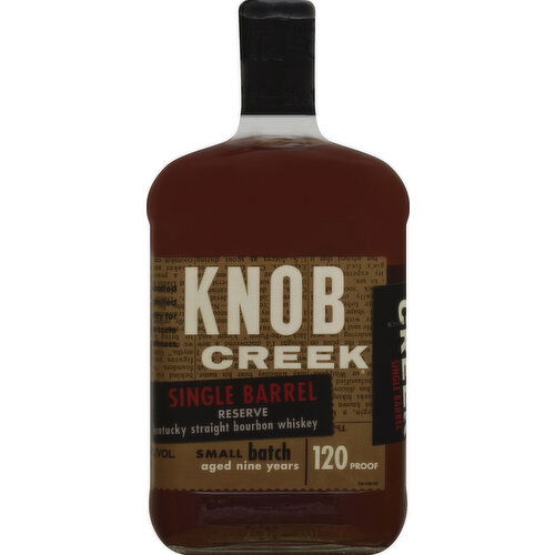 Knob Creek Whiskey, Kentucky Straight Bourbon, Single Barrel Reserve