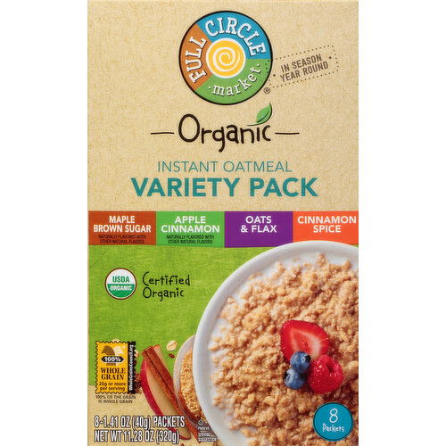 Full Circle Market Instant Oatmeal, Variety Pack