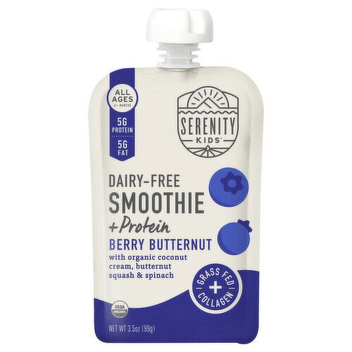 Serenity Kids Smoothie + Protein, Dairy-Free, Berry Butternut, 6+ Months