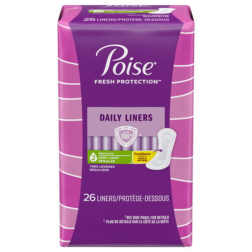 Poise Daily Liners, Very Light, Regular