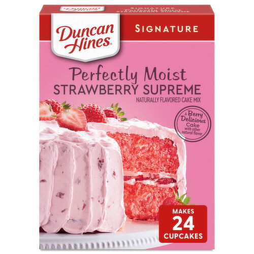 Duncan Hines Signature Perfectly Moist Strawberry Supreme Naturally Flavored Cake Mix