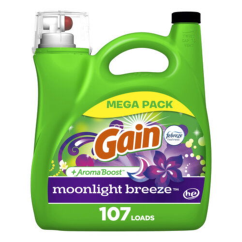 Gain Liquid Laundry Detergent, Moonlight Breeze, 107 Loads