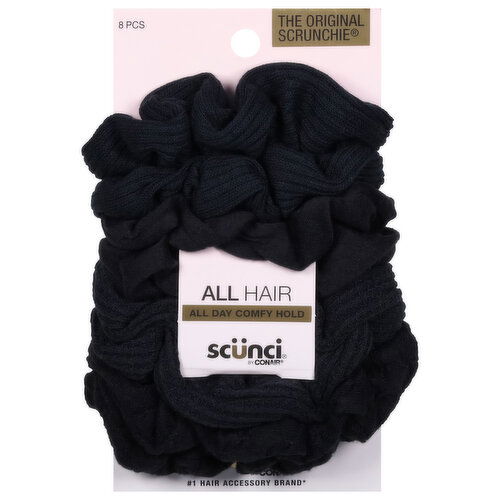 Scunci All Hair All Day Comfy Hold Scrunchie - 8 Each