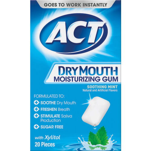 ACT Moisturizing Gum, Soothing Mint