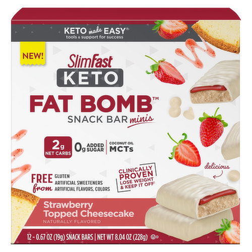 SlimFast Snack Bar, Strawberry Topped Cheesecake, Minis