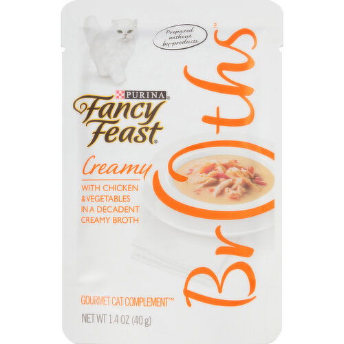 Fancy Feast Limited Ingredient, Grain Free Wet Cat Food Complement, Broths Creamy With Chicken