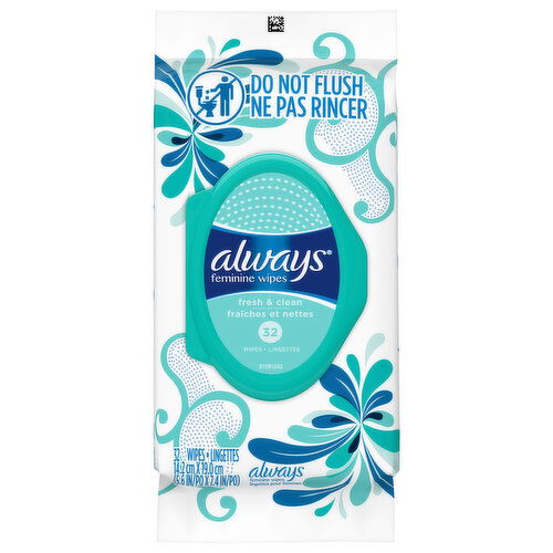 Always Wipes, Feminine, Fresh & Clean