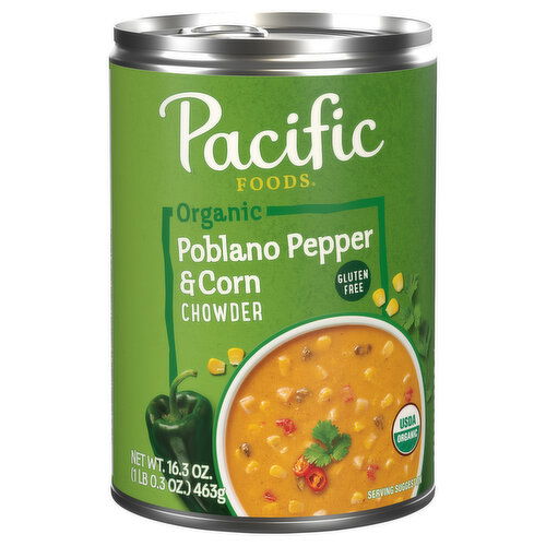 Pacific Foods Chowder, Organic, Poblano Pepper & Corn