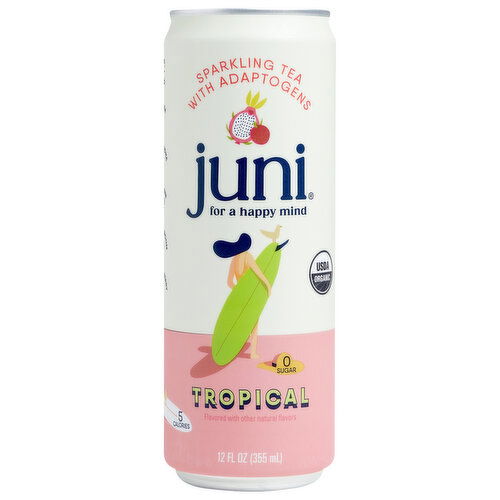 Juni Tropical Sparkling Tea with Adaptogens - 12 Fluid Ounce