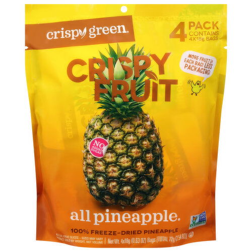 Crispy Green Crispy Fruit, All Pineapple, 4 Pack