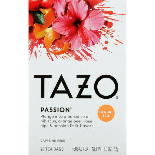 Tazo Herbal Tea, Passion, Caffeine-Free, Bags