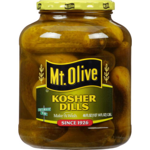 Mt Olive Whole Kosher Dill Pickles - 46 Fluid Ounce