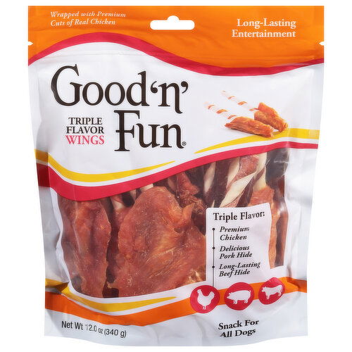 Good 'n' Fun Snack for All Dogs, Triple Flavor Wings