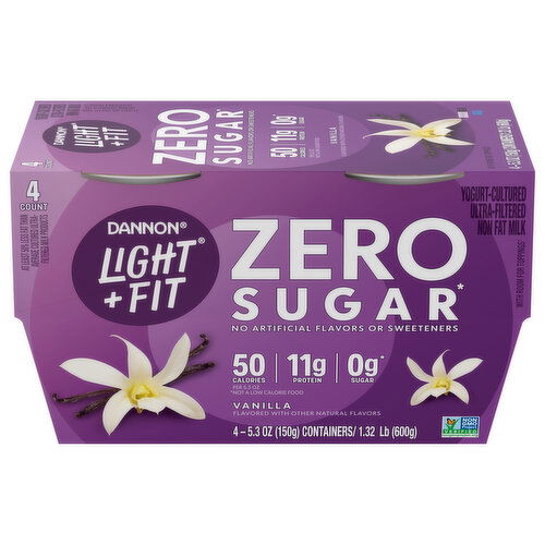 Dannon Yogurt, Zero Sugar, Vanilla