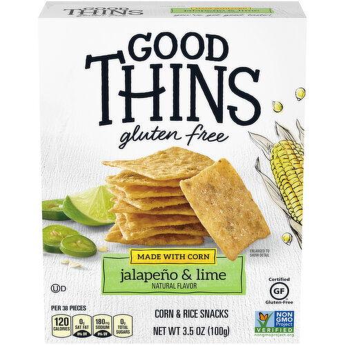 GOOD THINS Good Thins Jalapeño & Lime Corn & Rice Snacks Gluten Free Crackers, 3.5 oz