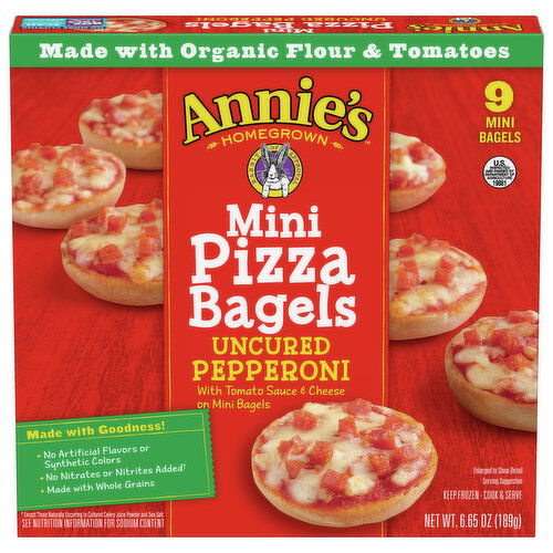 Annie's Pizza Bagels, Mini, Uncured Pepperoni