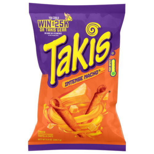 Takis Tortilla Chips, Intense Nacho, Non Spicy