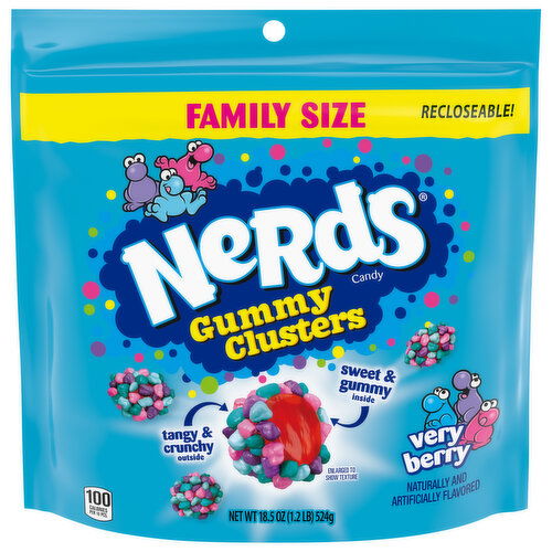 Nerds Candy, Gummy Clusters, Very Berry, Family Size