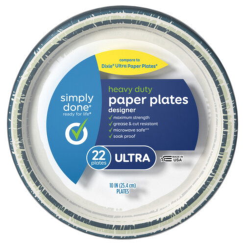 Simply Done Paper Plates, Heavy Duty, Designer, Ultra