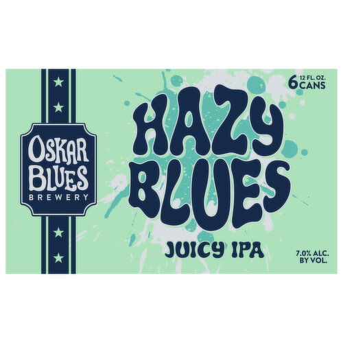 Oskar Blues Brewery Beer, Juicy IPA, Hazy Blues