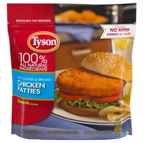 Tyson Fully Cooked Chicken Patties, 26 oz. (Frozen)