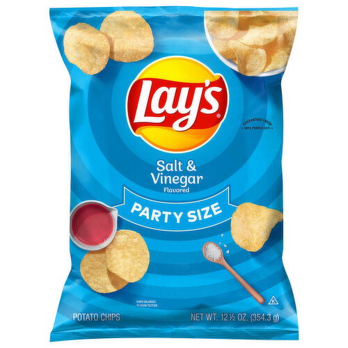 Lay's Potato Chips, Salt & Vinegar Flavored, Party Size