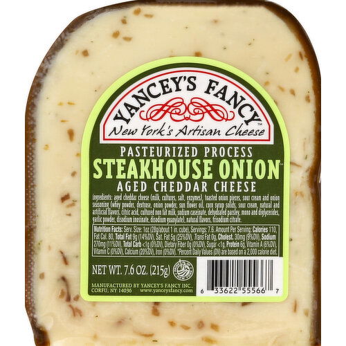 Yancey's Fancy Cheese, Pasteurized Process, Steakhouse Onion Aged Cheddar