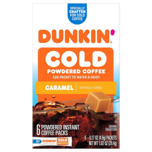 Dunkin' Coffee, Powdered, Caramel, Cold