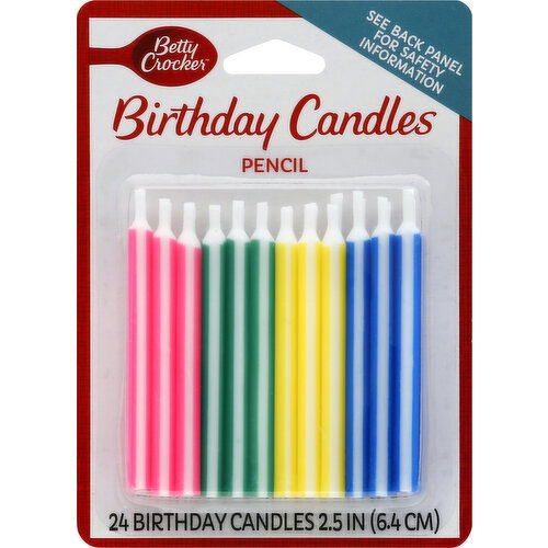 Betty Crocker Birthday Candles, Pencil, 2.5 Inch - 24 Each