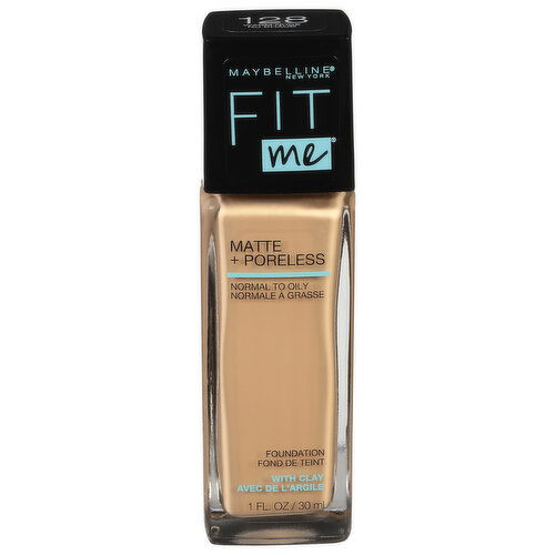Fit Me Foundation, Matte + Poreless, Warm Nude 128 - 1 Fluid Ounce