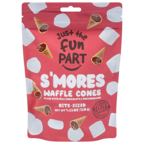 Just the Fun Part Waffle Cones, S'mores, Bite Sized - 4.23 Ounce